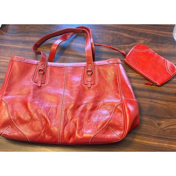 Franklin Covey Laptop Bag 16” Wide 33352.117 Three Sect Wallet Maroon Leather - Picture 3 of 11